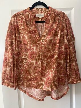 Trovata Birds of Paradis Floral Paisley Shirt Medium